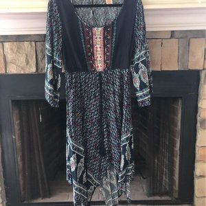 Fun and Flared Navy Blue Dress by Flying Tomato (large)